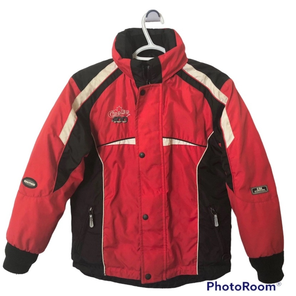 CHOKO 400 Snowmobile Racing Bomber Jacket Red Insulated Zipper Womens Sz 12